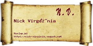 Nick Virgínia névjegykártya